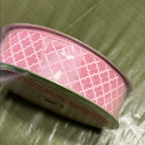 Designer Wired Pink Patterned Ribbon for Home Party Decorations, etc 50 Yards